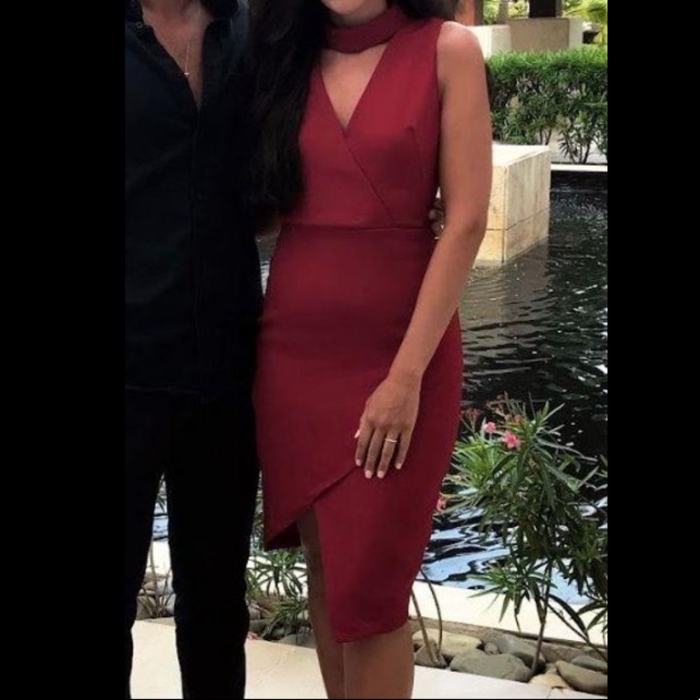 Red burgundy dress